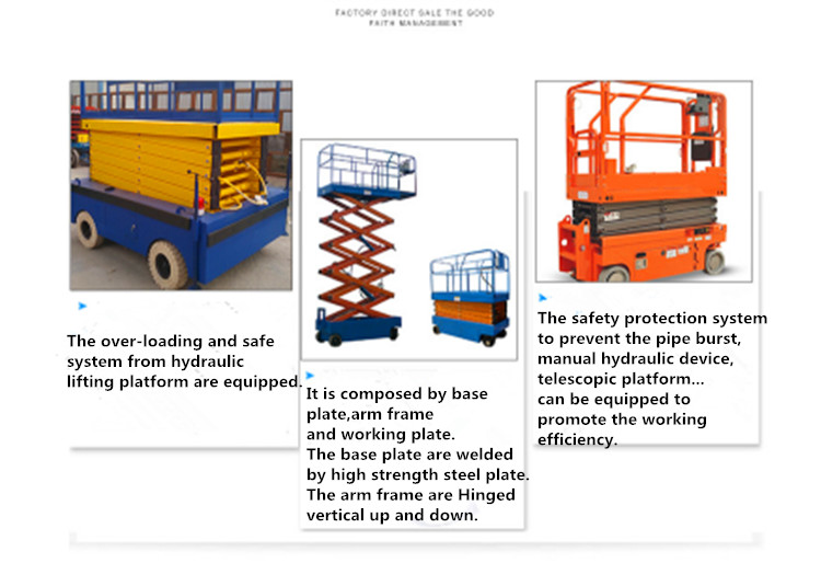 320kg self Workshop Mobile Scissor Lift Platform