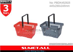 Quality Colorful Hand Shopping Baskets , Rolling Plastic Hand Basket 22L For Grocery Stores wholesale
