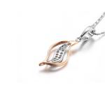 White Rose Gold Two Tone Classic Pendant Necklace for Women Gift (GDN009)