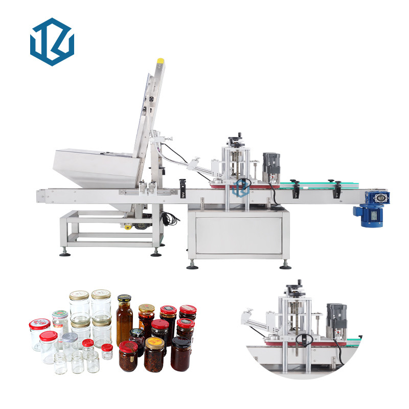 2 / 4 / 6 Heads Automatic Vacuum Capping Machine For Food Sauce Jars Glass Containers