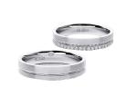 Simple Circular Groove Design 12g White Gold Couple Rings