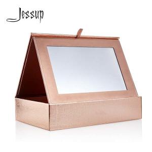 Quality Rose Golden Foldable Cosmetic Travel Box With Makeup Mirror wholesale