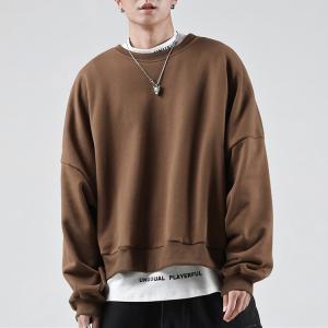 Quality Drop Shoulder French Terry Cotton Blank Plain Mens Oversized Crewneck Sweatshirts wholesale