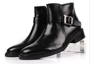 Quality British Style Mens Black Buckle Ankle Boots Personalized Mens Zipper Boots wholesale