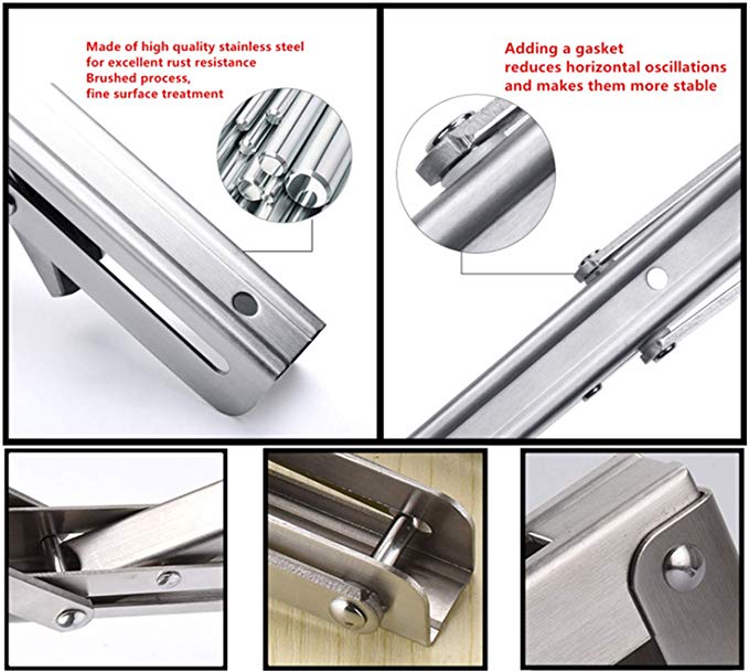 Customized Space Saving Collapsible Shelf Bracket for Bench Table Fold
