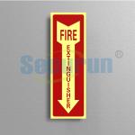 Rectangle Aluminum Safety Photoluminescent Fire Extinguisher Sign Glow In The