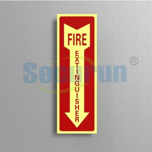 Quality Rectangle Aluminum Safety Photoluminescent Fire Extinguisher Sign Glow In The Dark wholesale