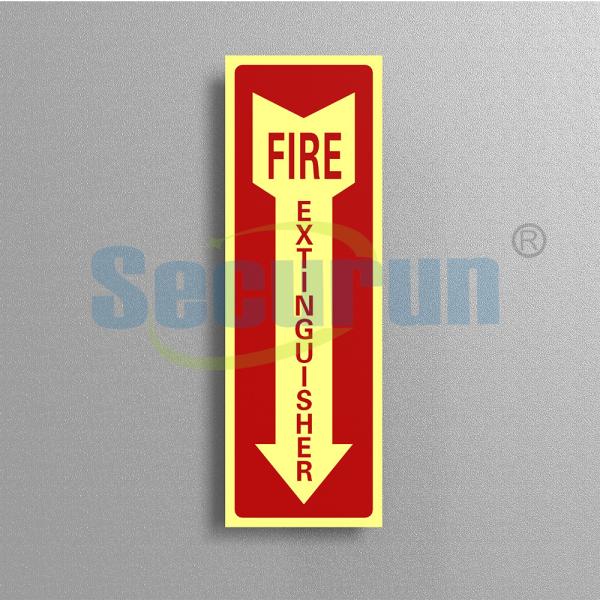 Rectangle Aluminum Safety Photoluminescent Fire Extinguisher Sign Glow In The