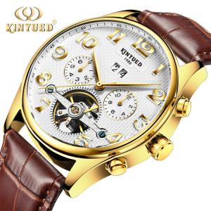 Quality KINYUED New Wrist Sport Watch Waterproof Tourbillon Skeleton Watch Watches Men Luxury Brand Automatic Top wholesale