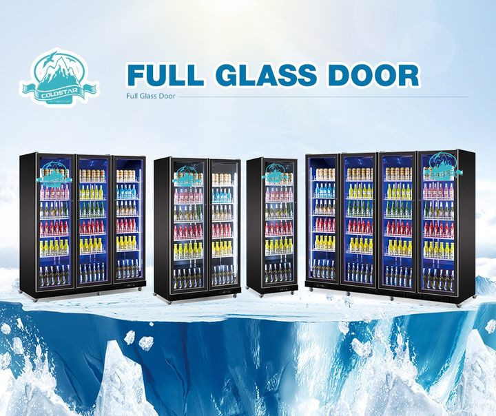 Supermarket Display Refrigerator Beer Fridge Upright Drink Beverage Cooler