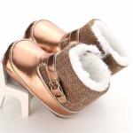 Designer 2019 PU Leather Gold bright 0-18 months prewalker baby booties