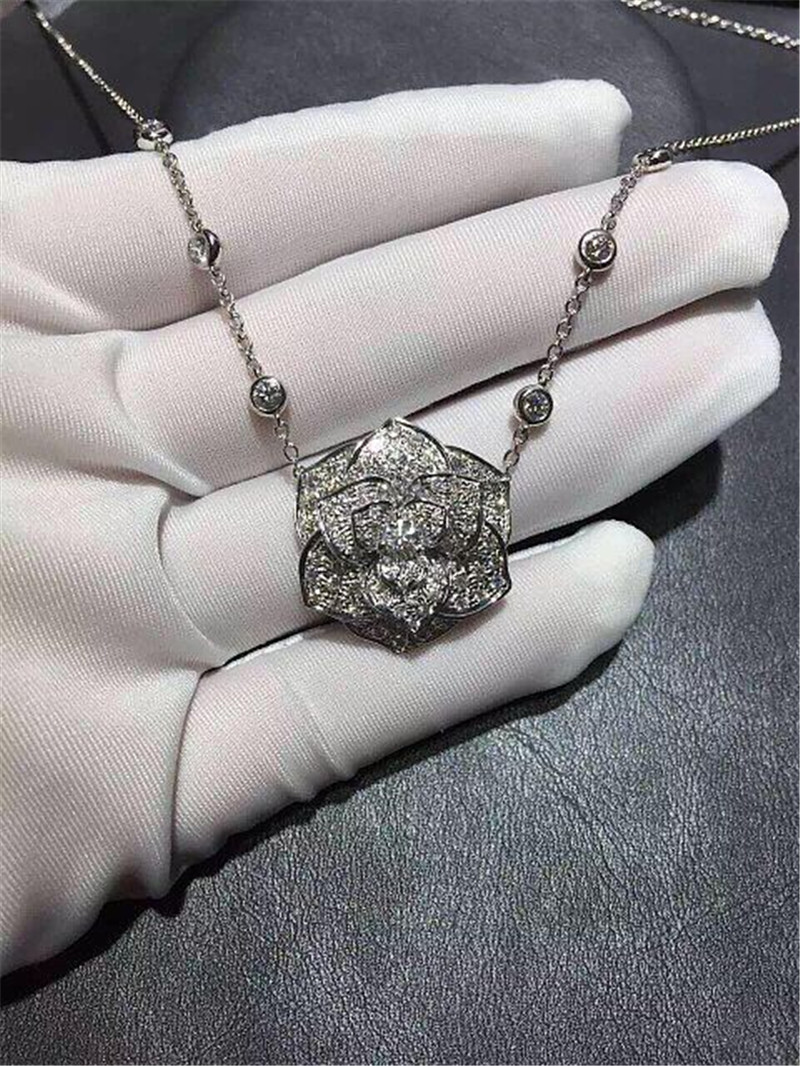 Luxury jewe factory gold diamond Necklace 18k gold white gold yellow gold rose gold diamond Necklace