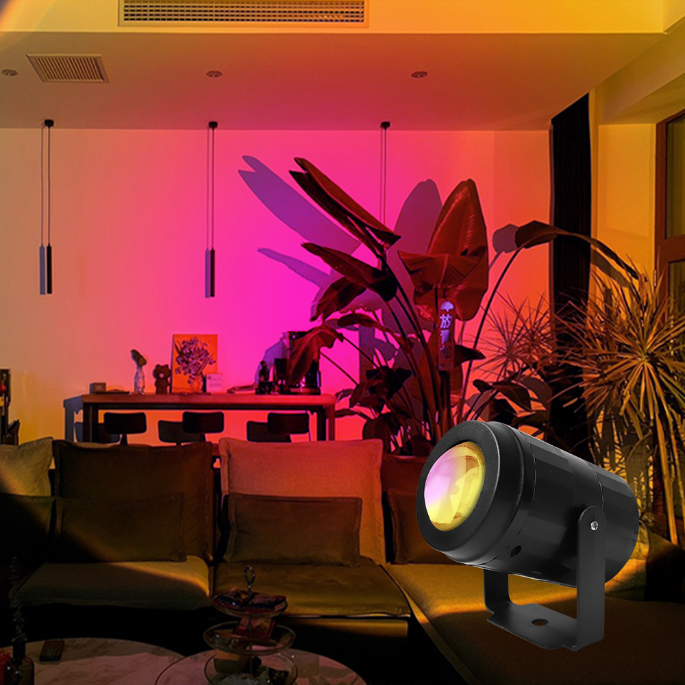 Sunset Lamp Projector LED Night Light 360 Degree Rotation Multi Halo Projection For Bedroom Background Wall Decoration G