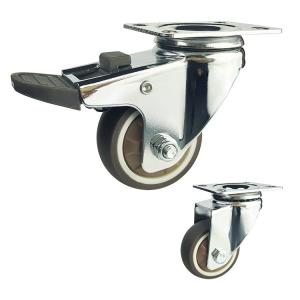 Quality 75mm TPR Furniture Swivel Casters For Chairs Cabinets wholesale