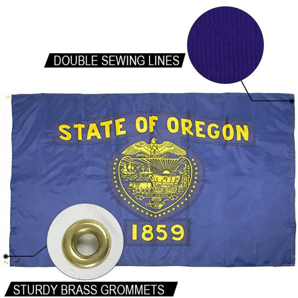 State of Oregon Flag 3x5 ft Outdoor Heavy duty Dupont Nylon US Flags Strong