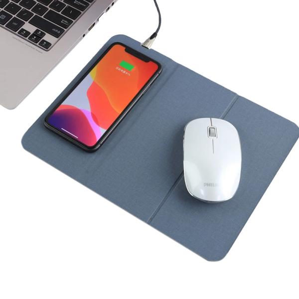 Promotional Gift Pu Leather Wireless Charging Mouse Pad Multifunctional Folding