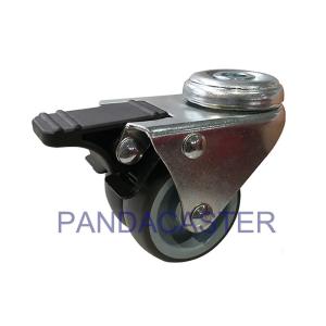 Quality Double Non marking Rubber Wheels Bolt Hole Swivel Caster Wheels With Brakes wholesale