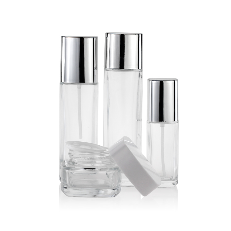 Glass 50ml 100ml 120ml Empty Cosmetic Containers Pump Spray Cap And Screw Cap