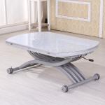 Pneumatic Lifting Center Coffee Table , Glass Lift Top Coffee Table