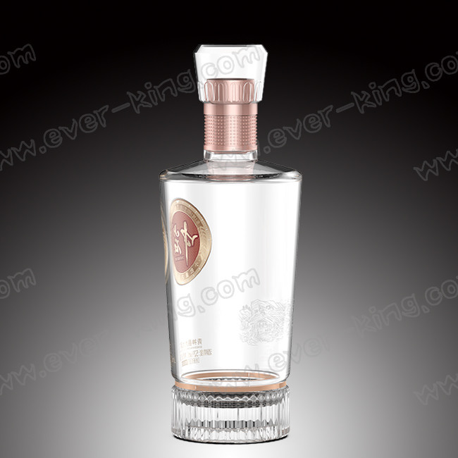 500ML Custom Round Liquor Glass Bottle For Gin Vodka Wine And Spirits
