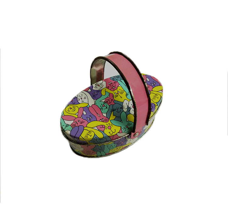Colorful Handle Tin Box For Birthday Candy Packing Environmentally Friendly