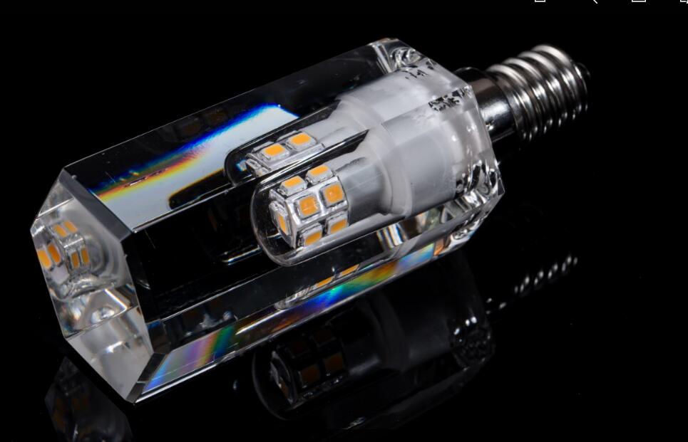5W LED Crystal Candle Light K5 crystal housing 220V E14 dimmable 110V shining bulbs
