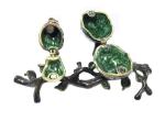 Mun and baby birds design jeweled box enamel birds trinket box with crystals