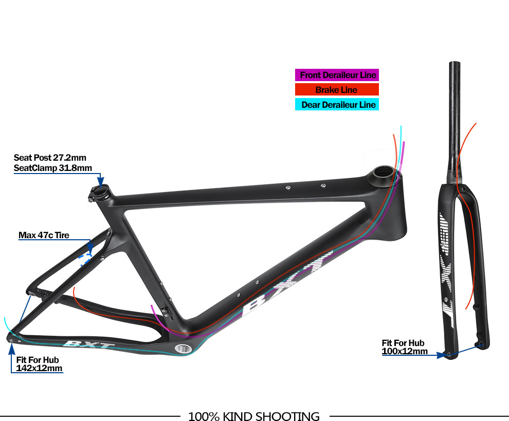 Mechanical Carbon Gravel Bike Frame Road Racing Bicycle Toray Carbon Fiber Bike Frame 700C