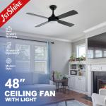 Black Finish ODM Size 3 Color LED Dimmable Ceiling Fan with 110-240V/50Hz-60Hz
