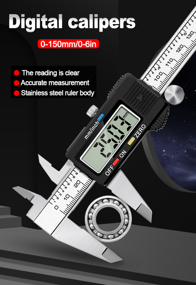 6 Inch 0-150mm Electronic Stainless Steel Digital Vernier Caliper