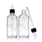 Customized 100ml Essential Oil Bottle 3.4 Oz Clear Glass Dropper Bottles