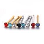 USA hot selling white zircon gold plated nose ring nose stud body piercing