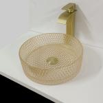 Champagne Glass Vanity Sink Bowl Cylinder Bathroom Crystal Diamond Art