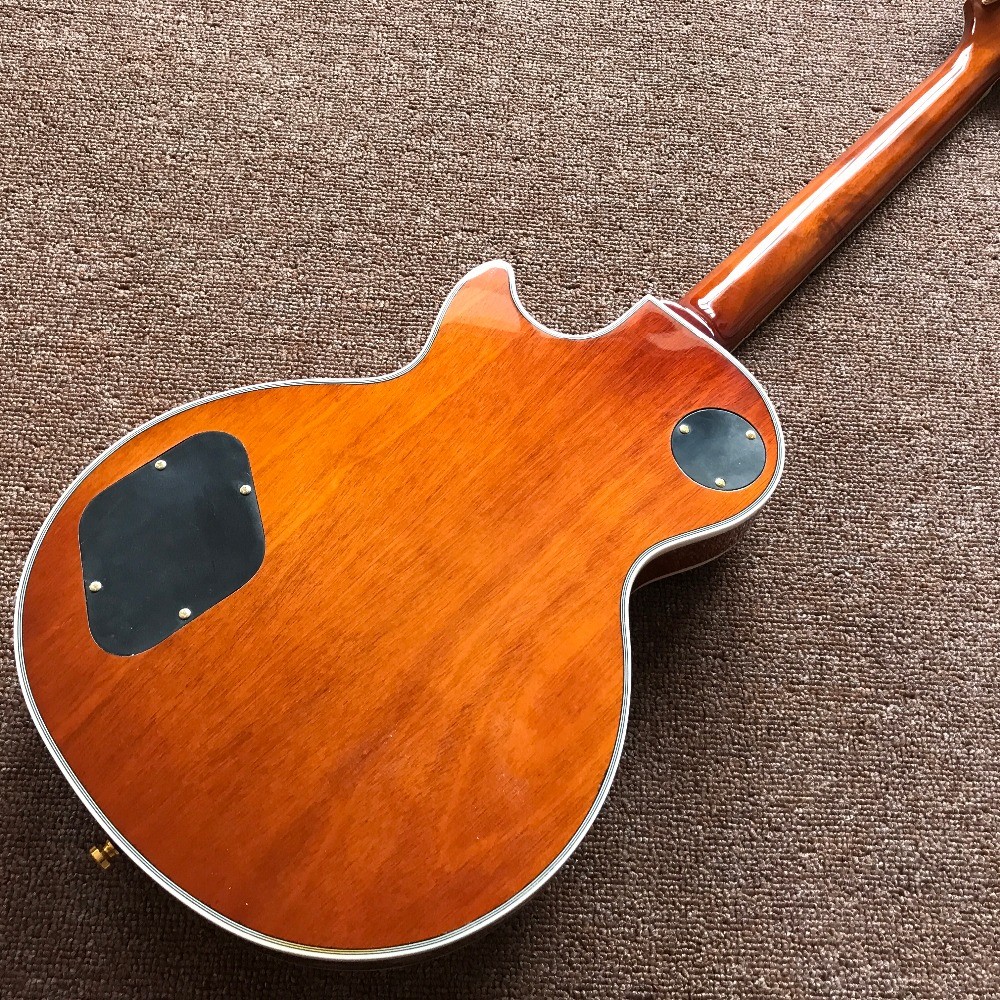 New custom Electric guitar Hot Selling Map transparent brown Custom Electric Guitar 6 Strings Guitars