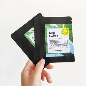 Quality Digital Printed 3 Side Sealed Flat Pouch Sachet For Drip Coffee Filter Packaging Hanging Ear Coffee Bag wholesale