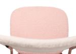 Stacked Metal Legs Dining Chair Thicker Pipe Pink Fabric