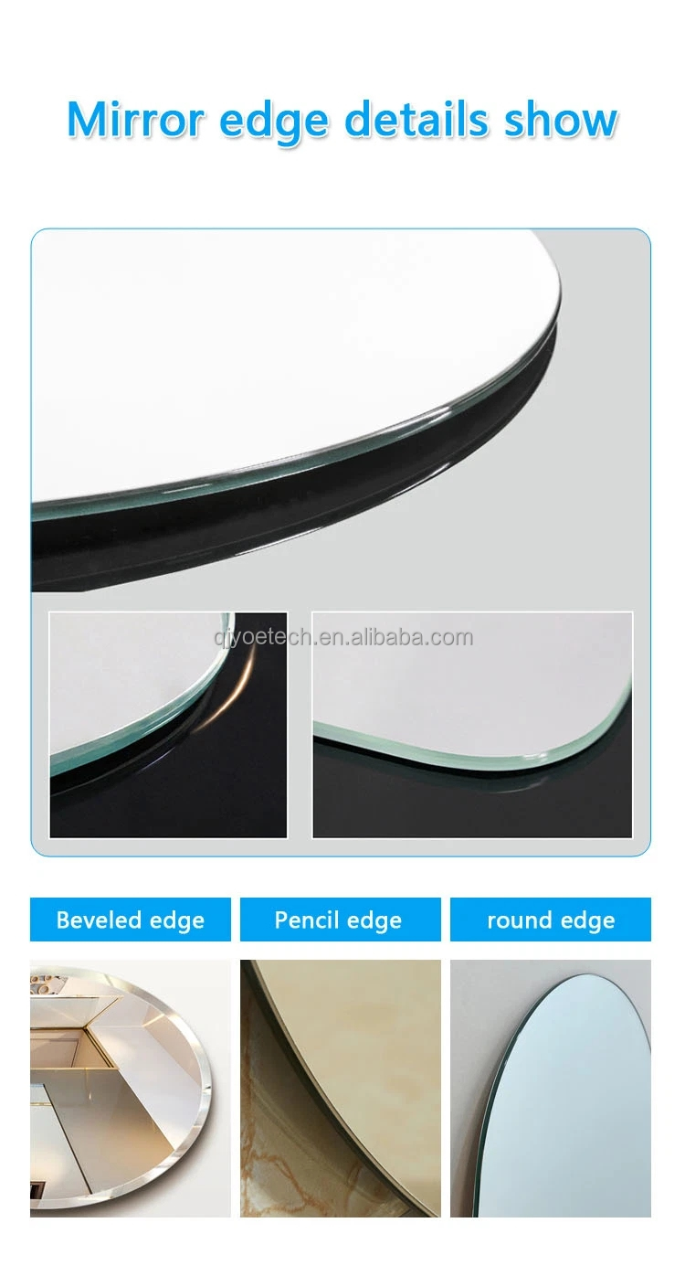 Beveled Edge Double-Coated Silver Glass Mirror for Modern Bathroom Decorative Purpose