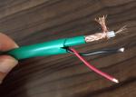 Kx7+2 Alim Siamese Coaxial Cable , Siamese Cable For CCTV Green PVC Jacket