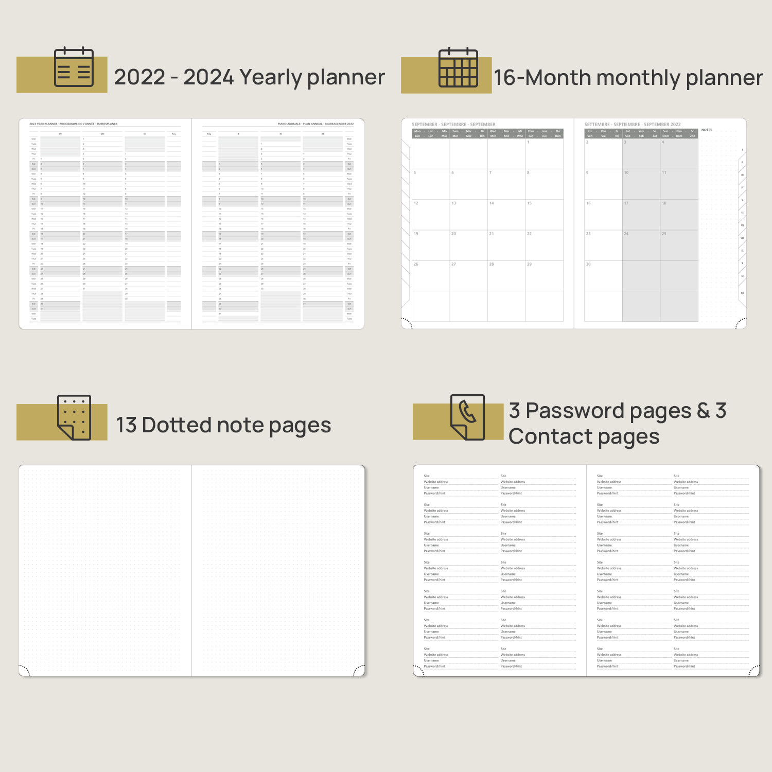 100GSM Ivory Paper Weekly Study Planner Customize Layout Design