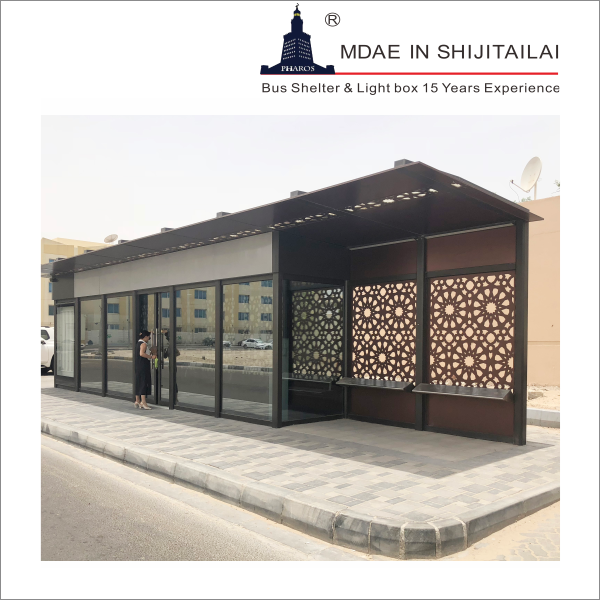 Outdoor Light Box L4000mm Wifi Solar Bus Shelter
