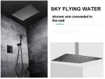 Black Painted Shower Wall Faucet Stainless Steel Material Great Deforming