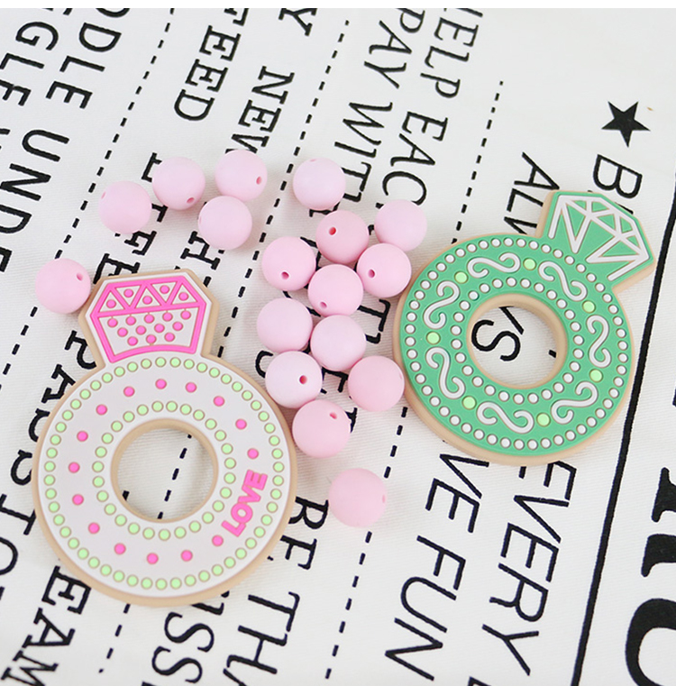 Cartoon Diamond Silicone Baby Teether , Non Toxic Silicone Teething Rings
