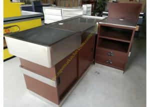 Quality OEM Supermarket Checkout Counter / Stainless Steel Cash Register Table wholesale