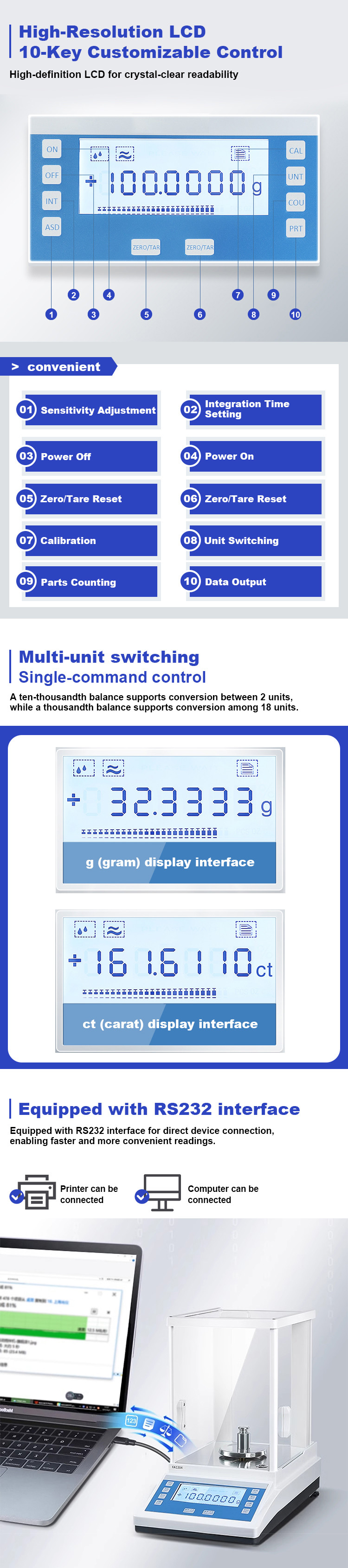 100g0.1mg Analytical Balance 0.0001g Balance Weighing Balance For Laboratory