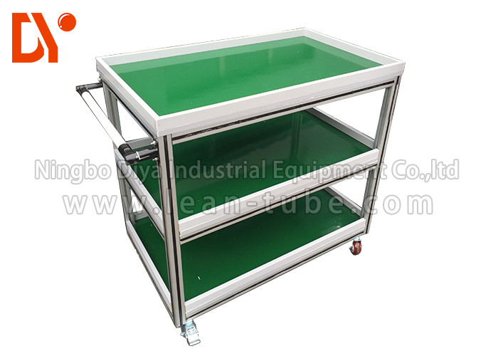 Hand Pushed Tote Cart Cold Welded Aluminium Profile Spray Coating Long Service Life
