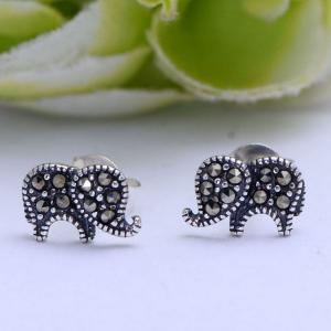 Quality Elephant Shape Thai 925 Silver Marcastie Stud Earrings (XH028447W) wholesale