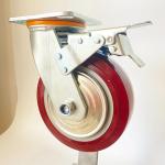 4inch 5inch 6inch 8inch Heavy Duty Red Wheel Roller Bearing Polyurethane PU