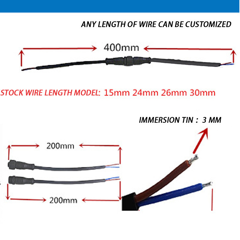 2Pin 8Pin waterproof wire connectors For Outdoor Lighting Equipment