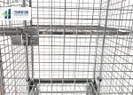 Cargo Storage Wire Cage Trolley Zinc Plated Finished Mobile Cage Trolley