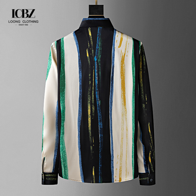 Solid Color Chinese Collar Men's Dress Shirts in Cotton for Dressy and Casual Outfits